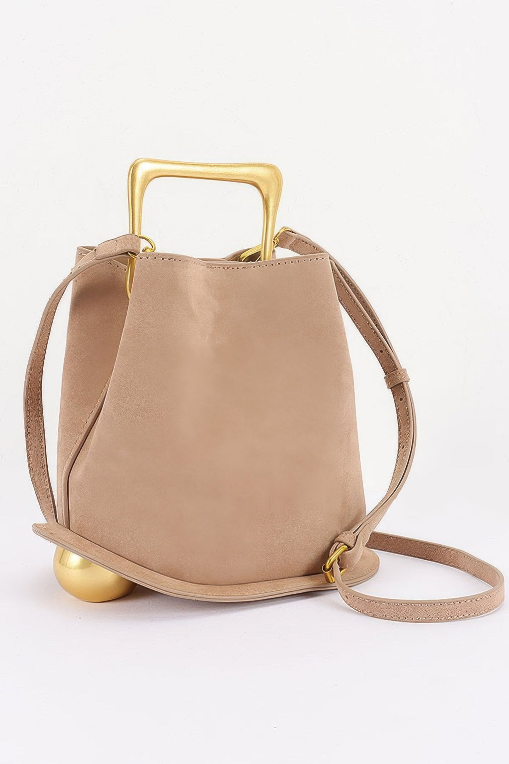 BYMANYC Women's Faux Suede Bag with Metal Handle