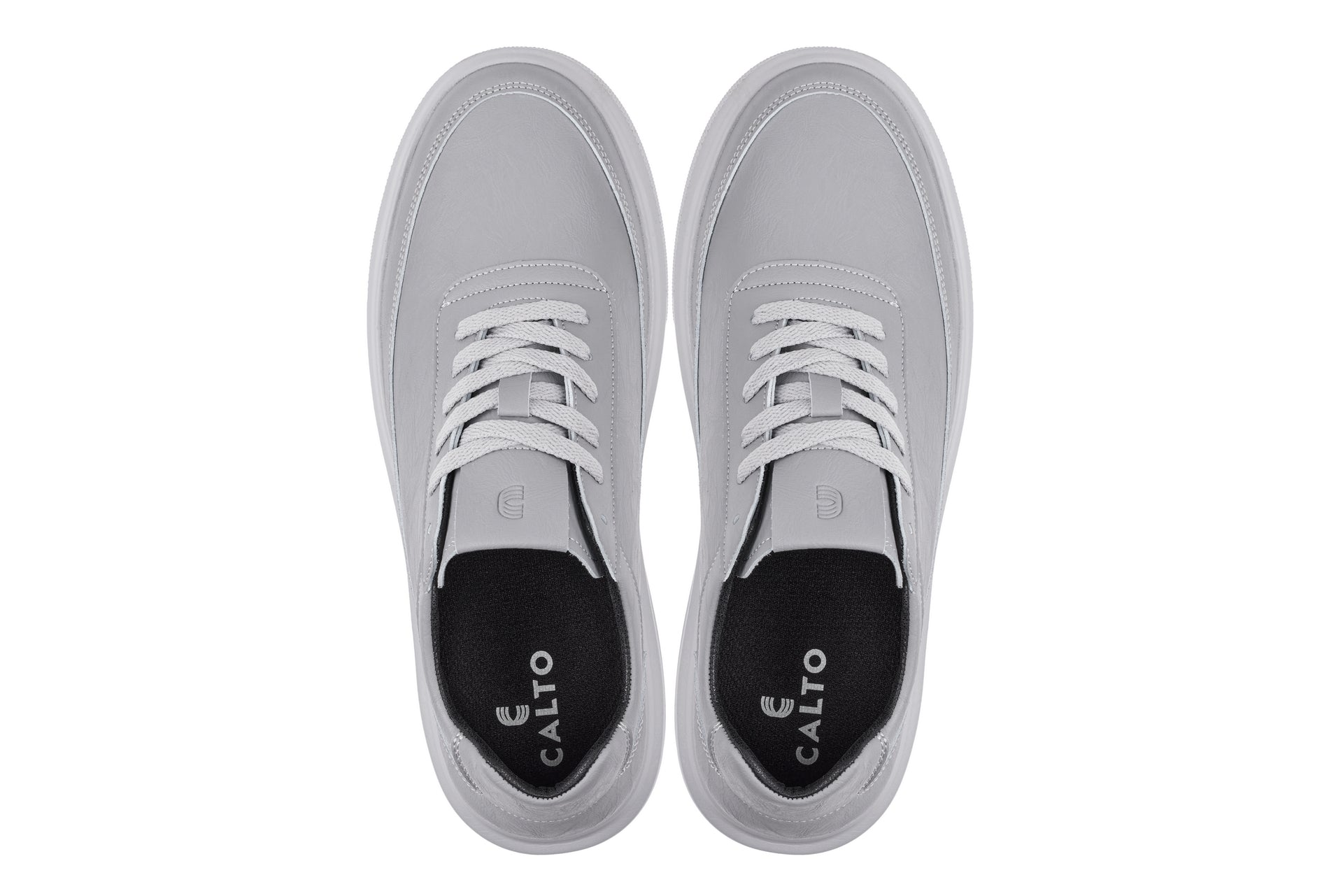 CALTO - X1648 - 2.8 Inches Taller (Pewter Grey) - Lightweight Sneakers