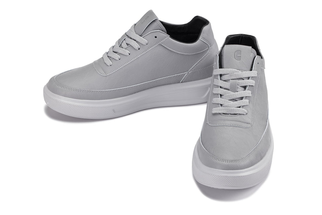 CALTO - X1648 - 2.8 Inches Taller (Pewter Grey) - Lightweight Sneakers