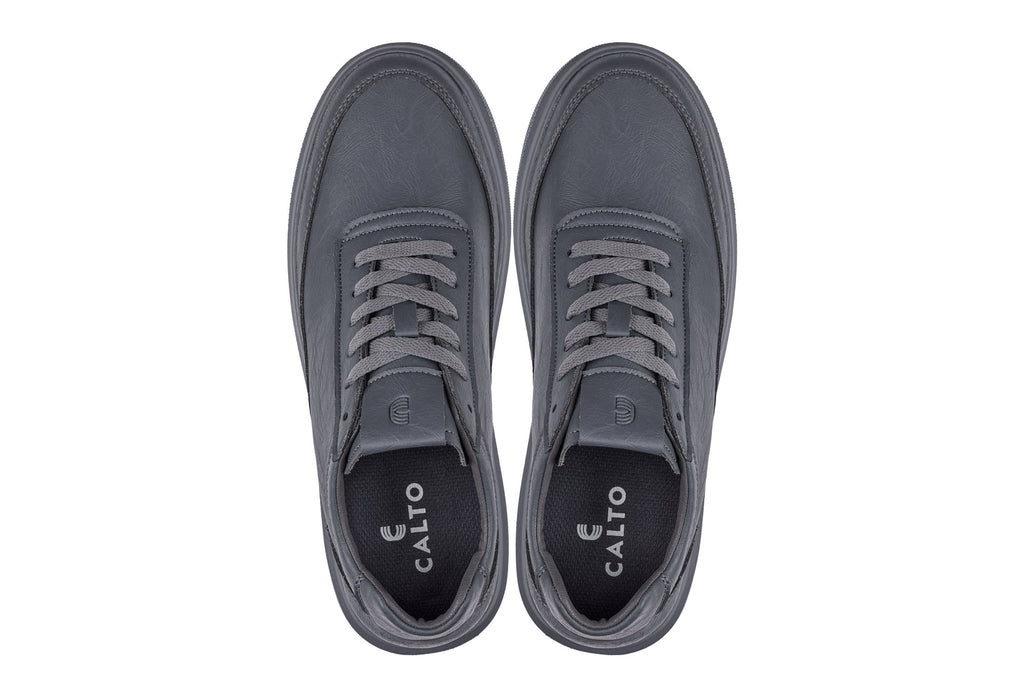 CALTO - X1649 - 2.8 Inches Taller (Iron Grey) - Lightweight Sneakers