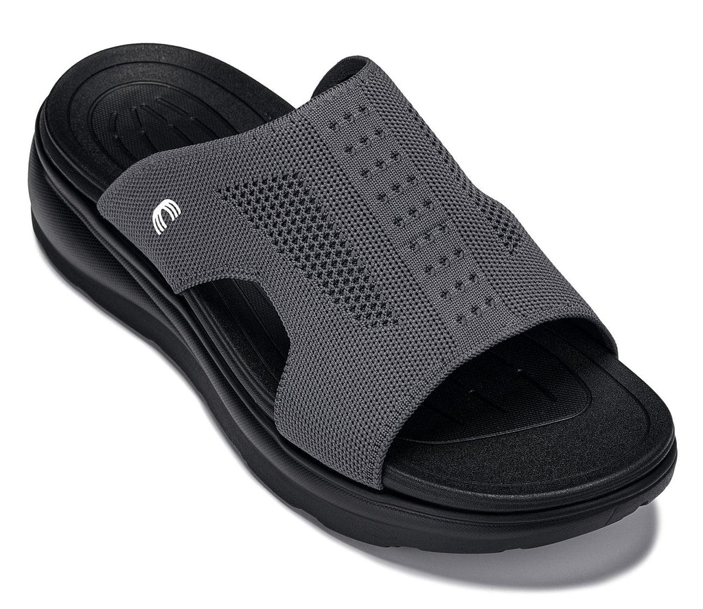 CALTO - X1658 - 2 Inches Taller (Black/Knitted Dark Gray)