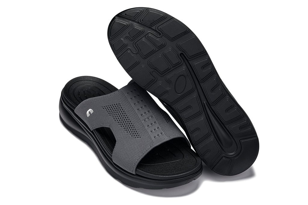 CALTO - X1658 - 2 Inches Taller (Black/Knitted Dark Gray)
