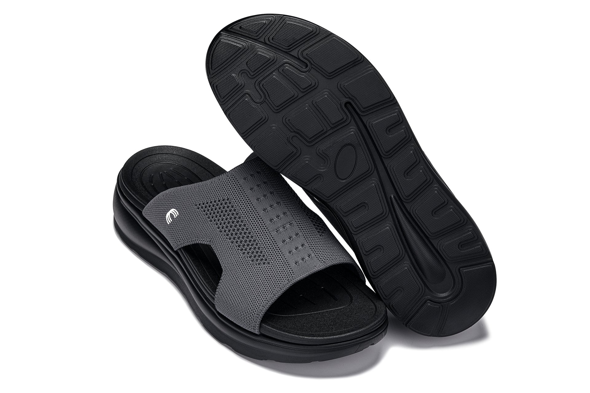 CALTO - X1658 - 2 Inches Taller (Black/Knitted Dark Gray)