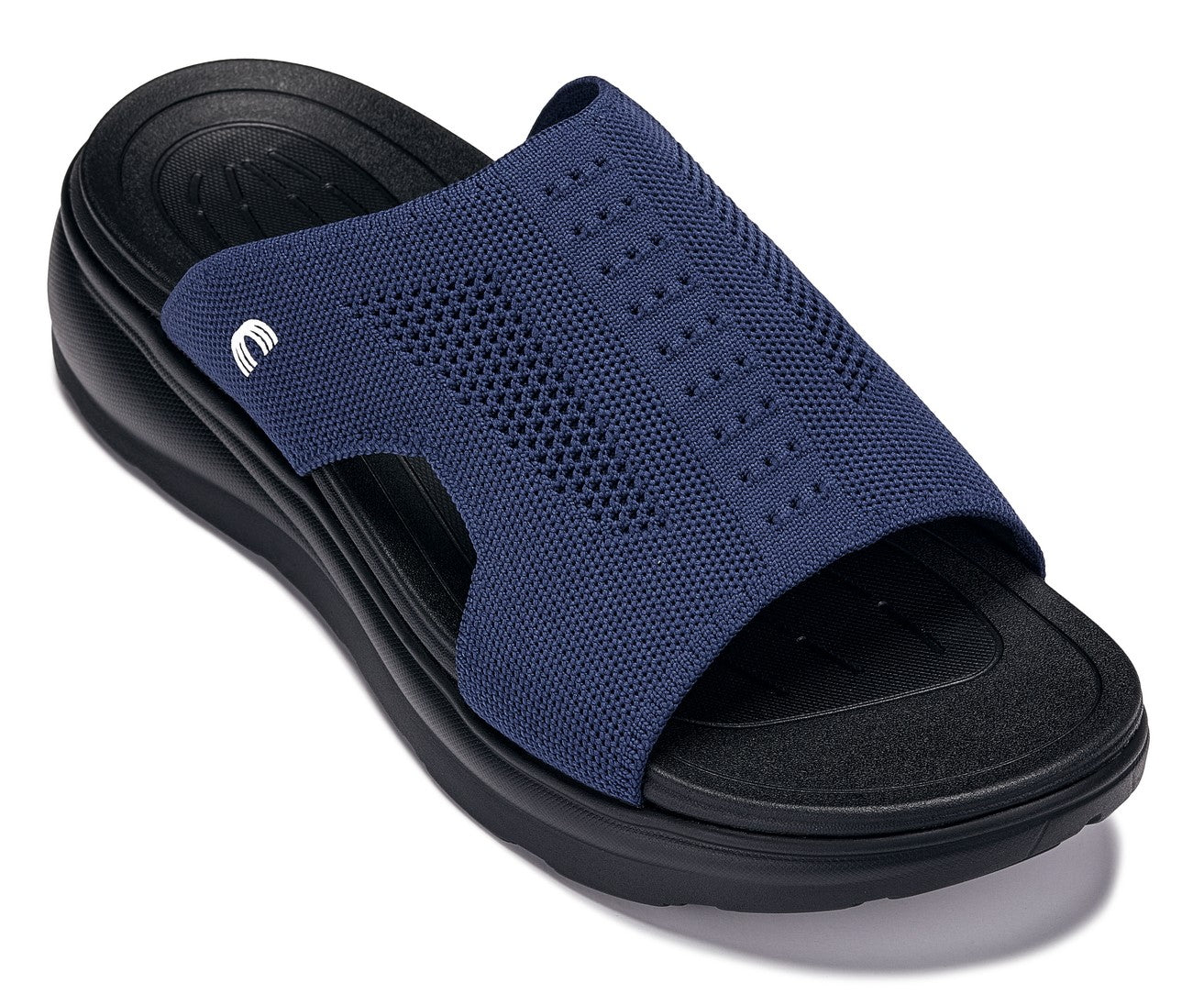 Men's Black & Knitted Navy Elevator Shoes X1659