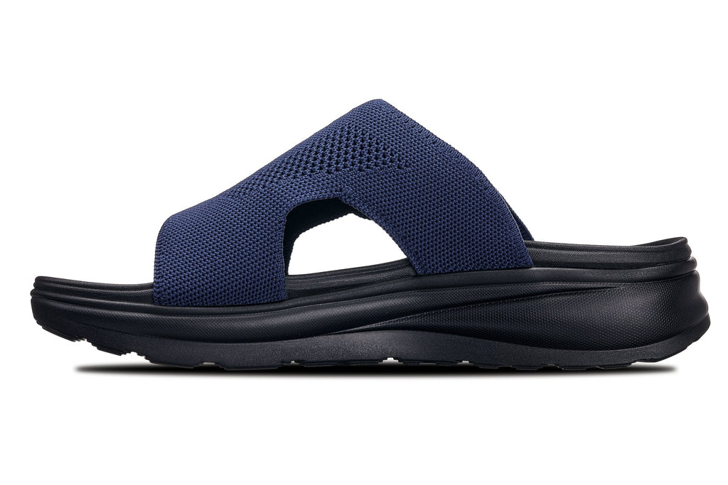 Men's Black & Knitted Navy Elevator Shoes X1659