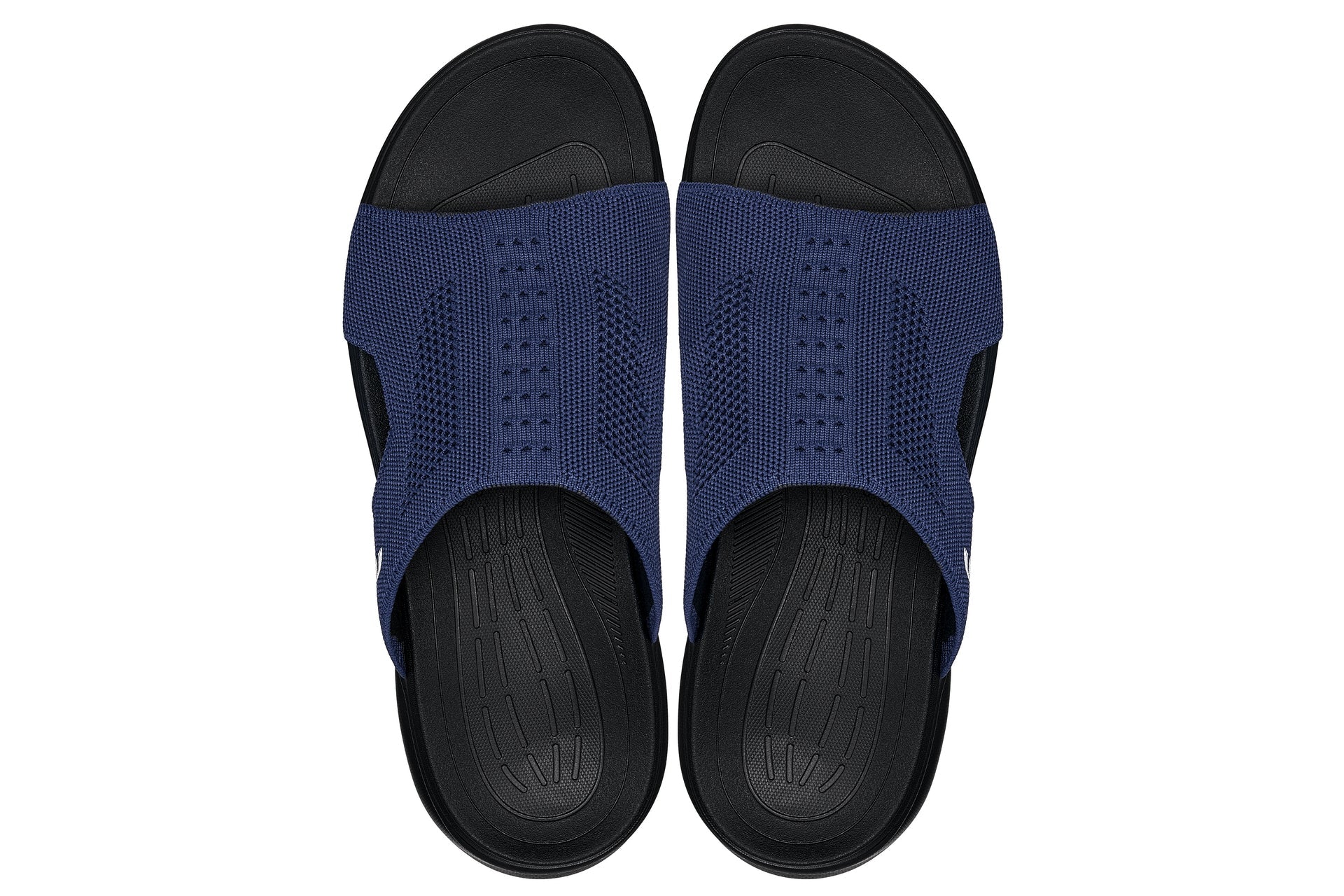 Men's Black & Knitted Navy Elevator Shoes X1659