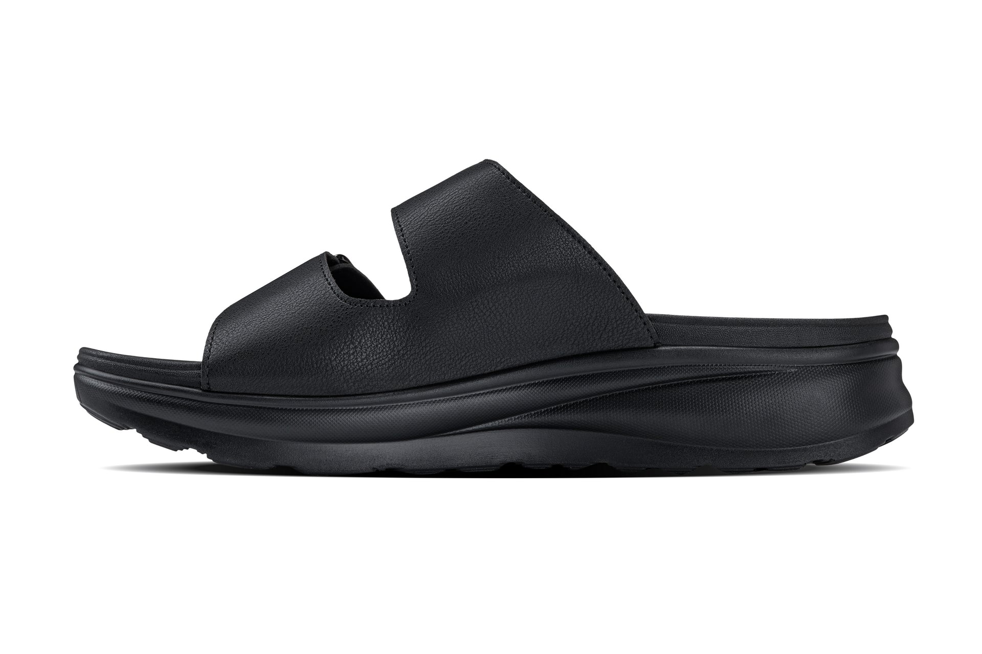 CALTO - X1660 - 2 Inches Taller (Black Buckle) - Dual Adjustable Buckle Sandal