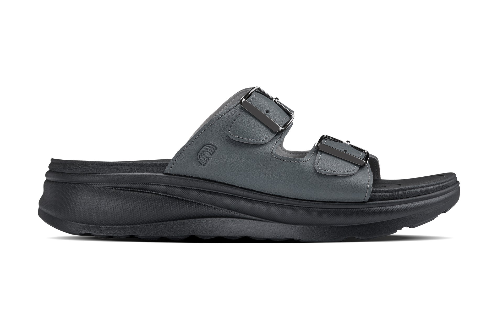 CALTO - X1661 - 2 Inches Taller (Iron Grey Buckle) - Dual Adjustable Buckle Sandals