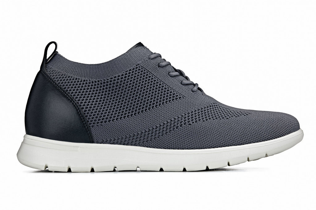 Men's Moon Gray & Black Lace Up Casual Walker Lightweight X2213
