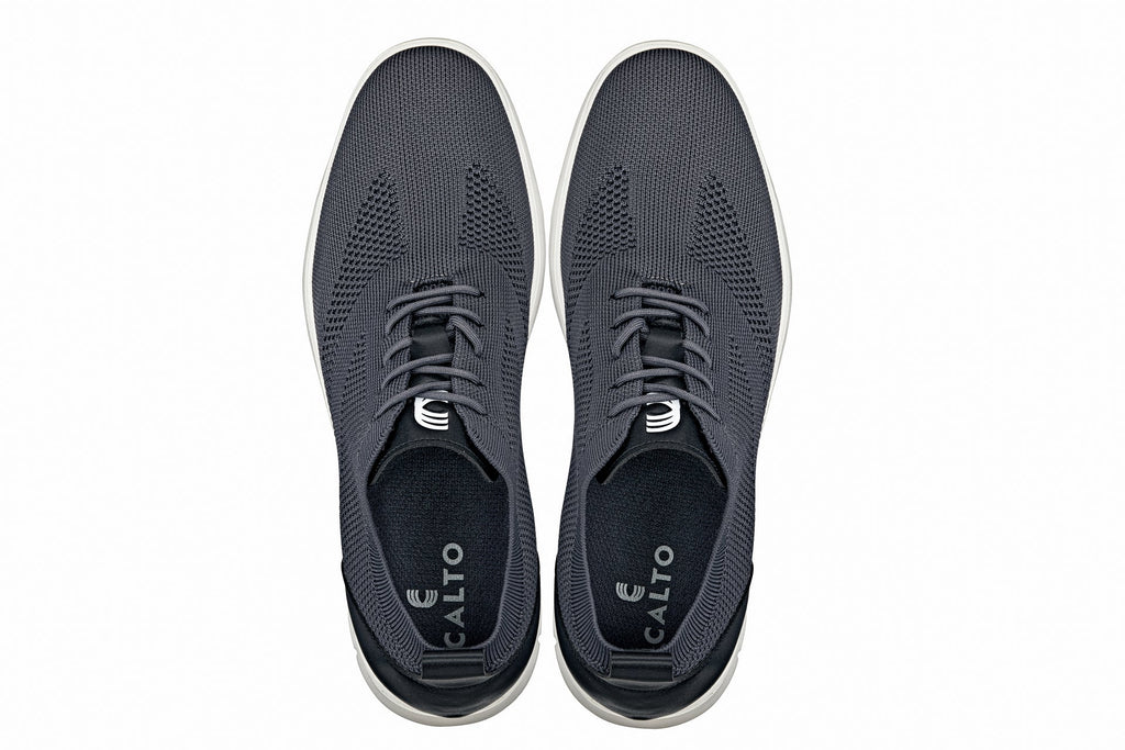Men's Moon Gray & Black Lace Up Casual Walker Lightweight X2213