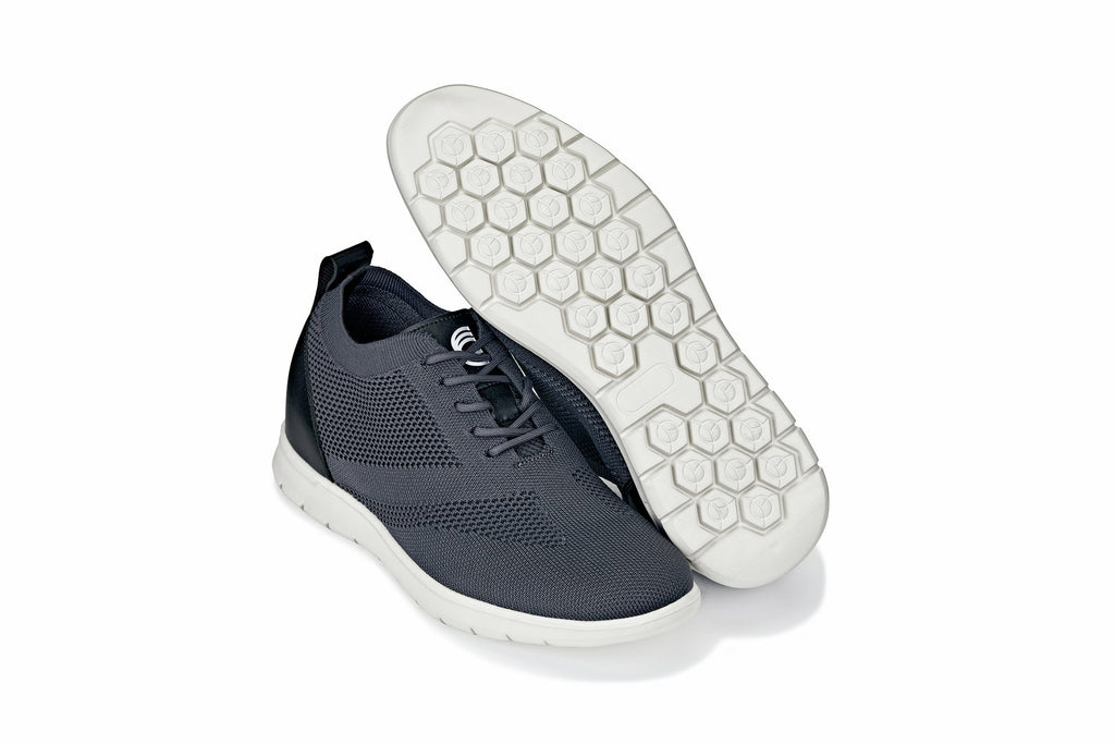 Men's Moon Gray & Black Lace Up Casual Walker Lightweight X2213