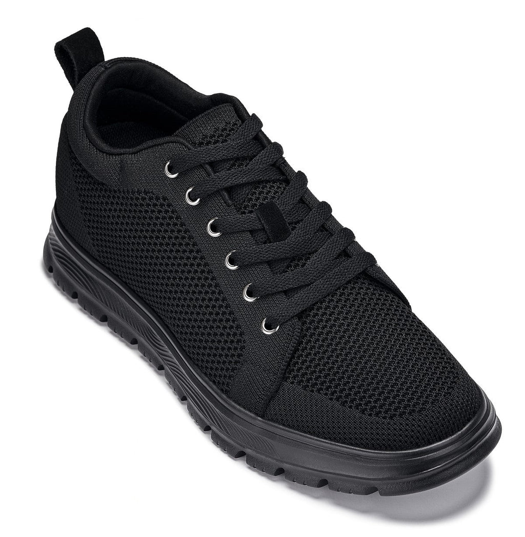 Men's Black Lace Up Casual Sneaker Lightweight X2320