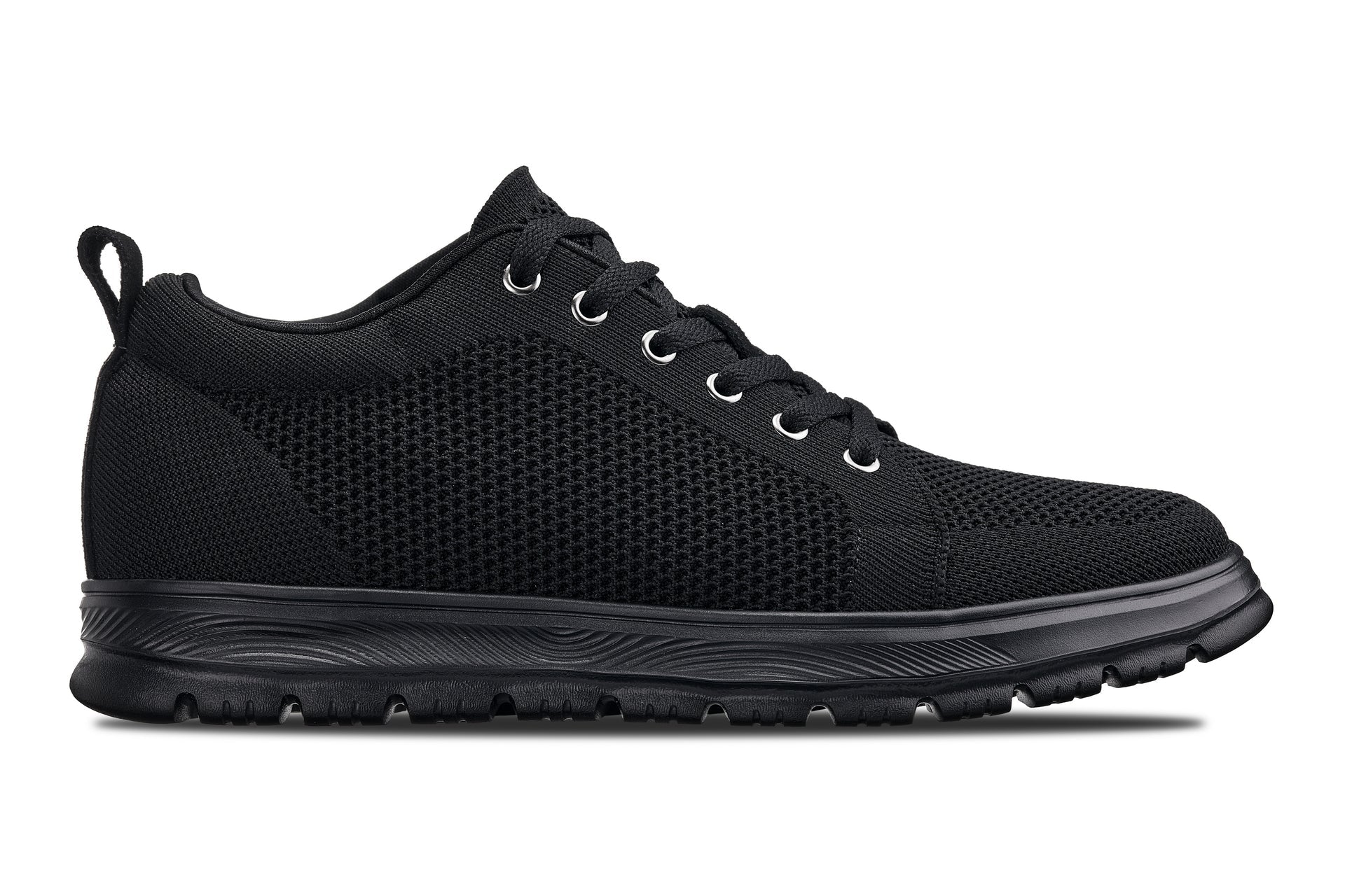 Men's Black Lace Up Casual Sneaker Lightweight X2320