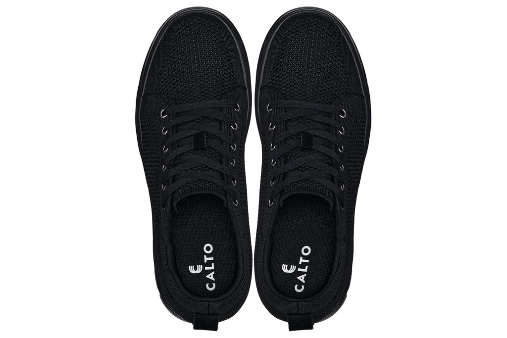 Men's Black Lace Up Casual Sneaker Lightweight X2320