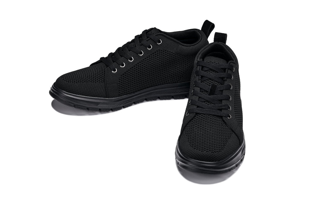 Men's Black Lace Up Casual Sneaker Lightweight X2320