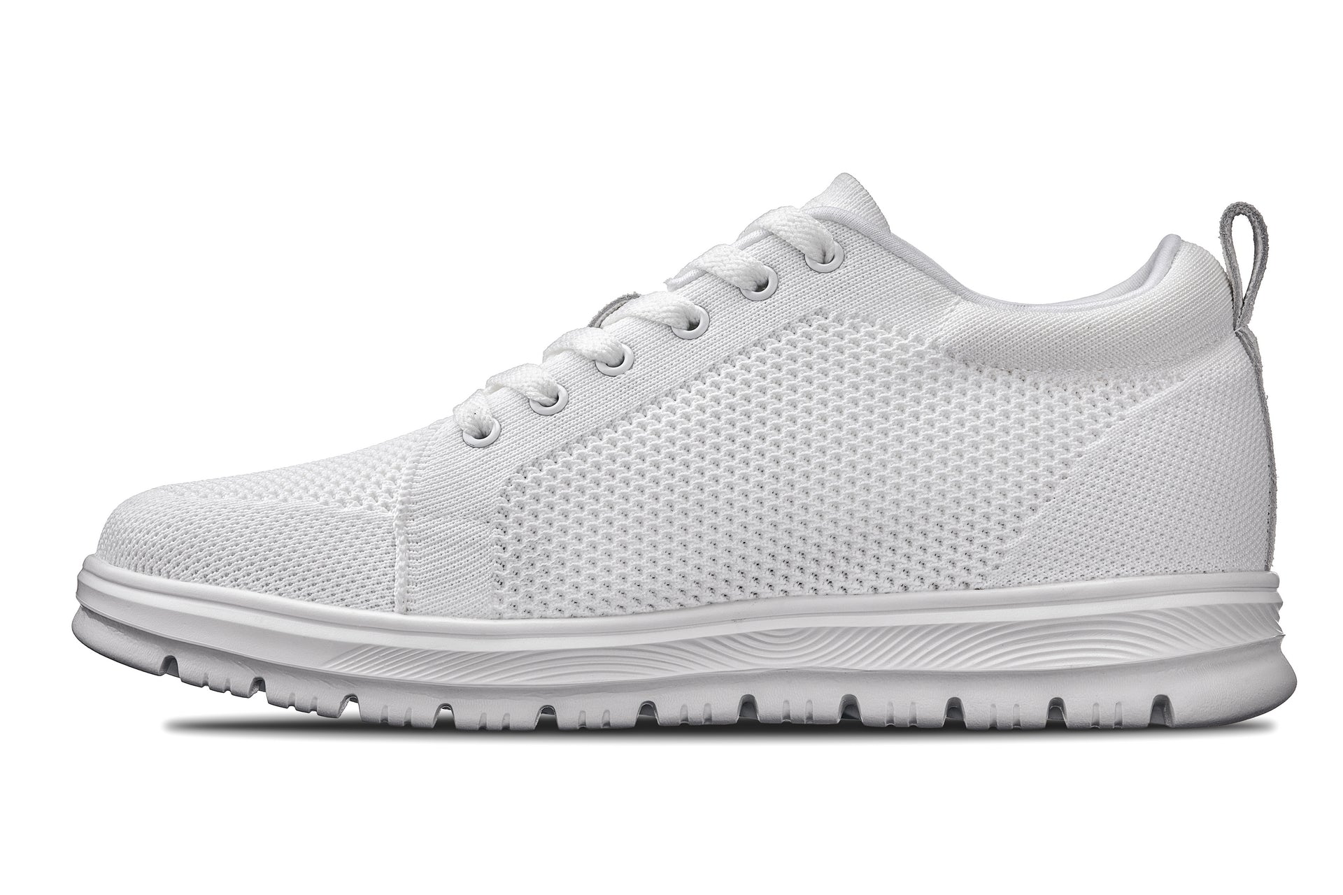 CALTO - X2321 - 2.4 Inches Taller (White/White Sole) - Lace Up Casual Sneaker - Lightweight