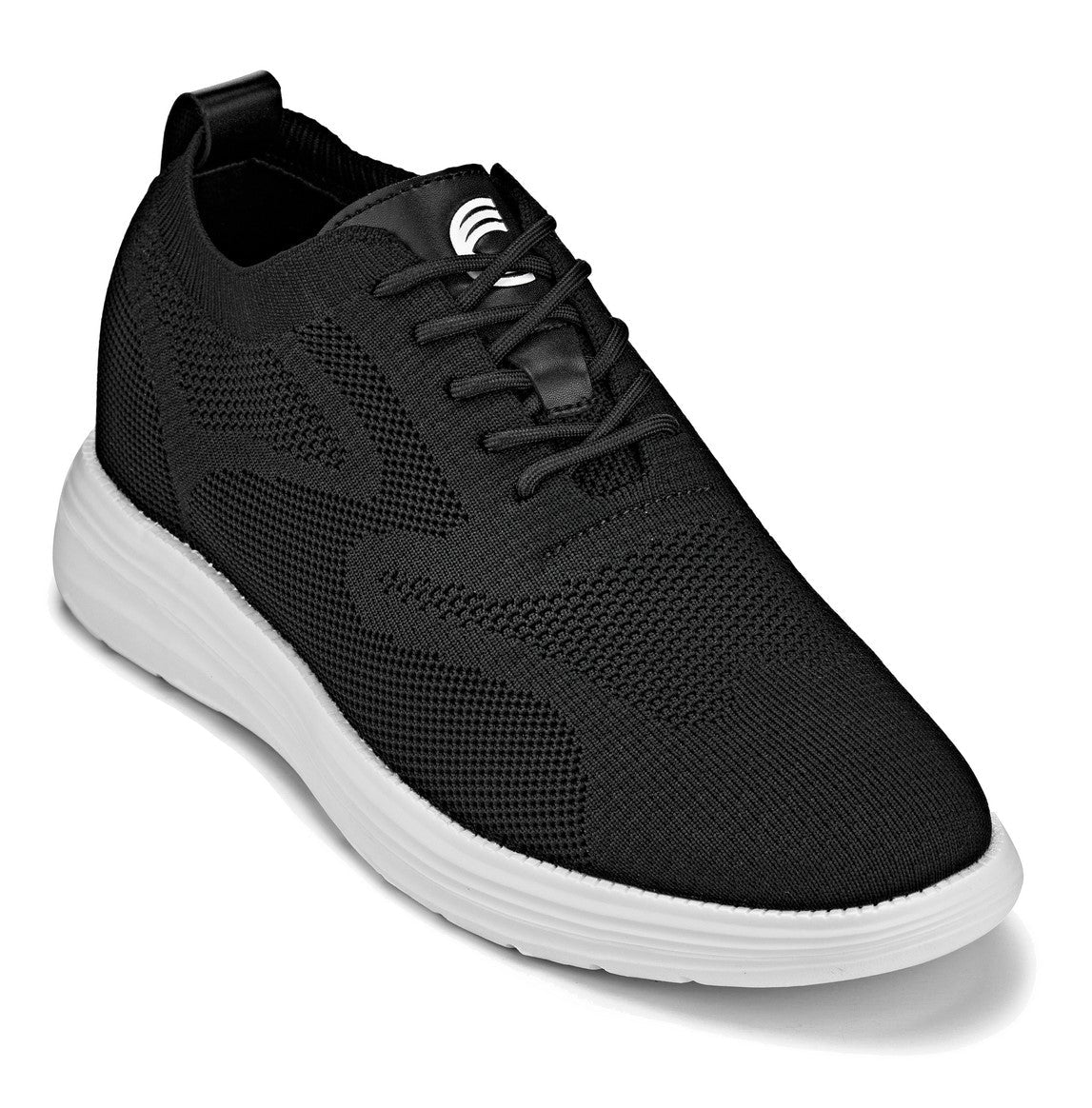 CALTO - X2632 - 2.8 Inches Taller (Black/White Sole) - Lace Up Casual Walker - Lightweight