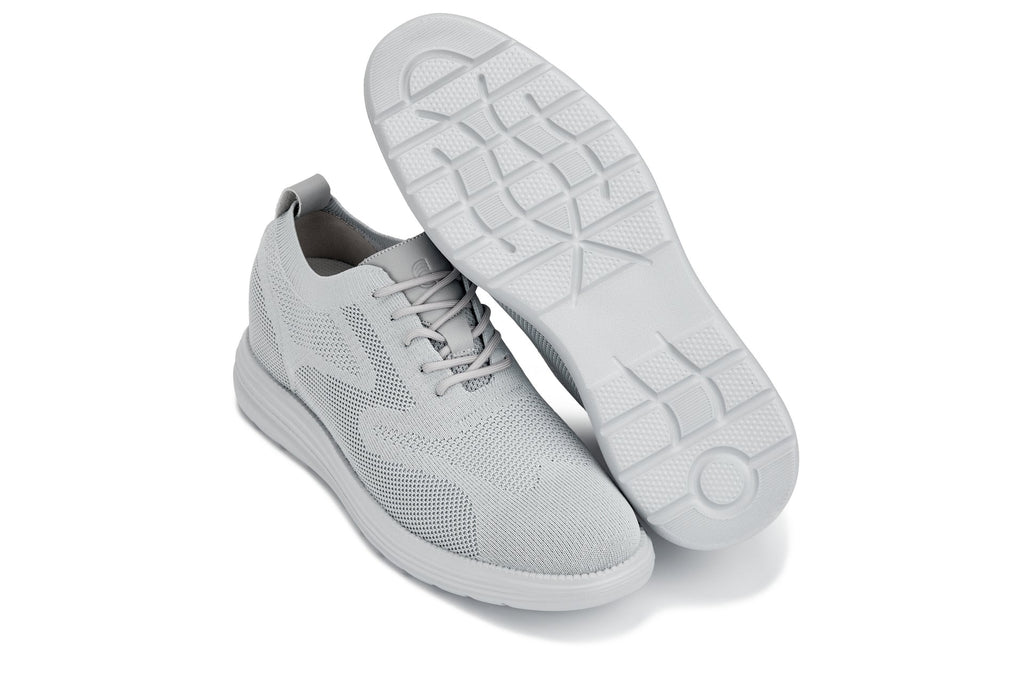 Men's Pewter & Light Grey Lace Up Casual Walker Lightweight X2640