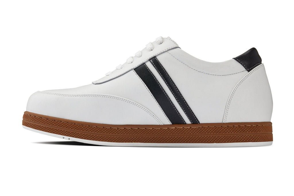 CALTO White Leather Sneakers - 2.8 inches - Y2821