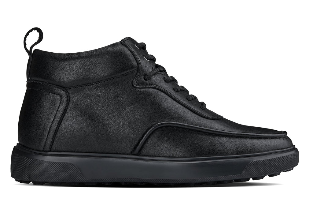 CALTO - Y7112 - 2.8 Inches Taller (Black) - Nappa Leather Moc-Toe Sneak-Boots