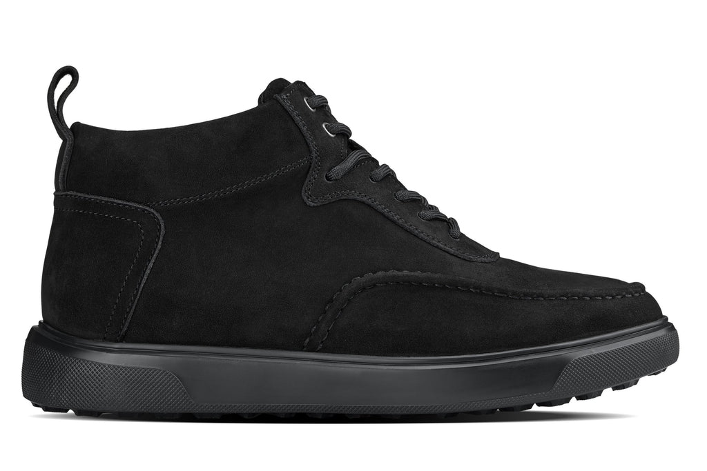 CALTO - Y7113 - 2.8 Inches Taller (Black) - Nubuck Suede Moc-Toe Sneak-Boots