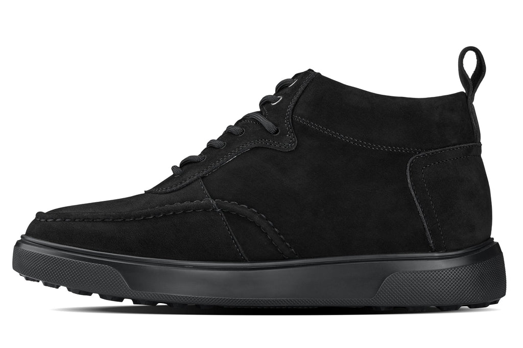 CALTO - Y7113 - 2.8 Inches Taller (Black) - Nubuck Suede Moc-Toe Sneak-Boots