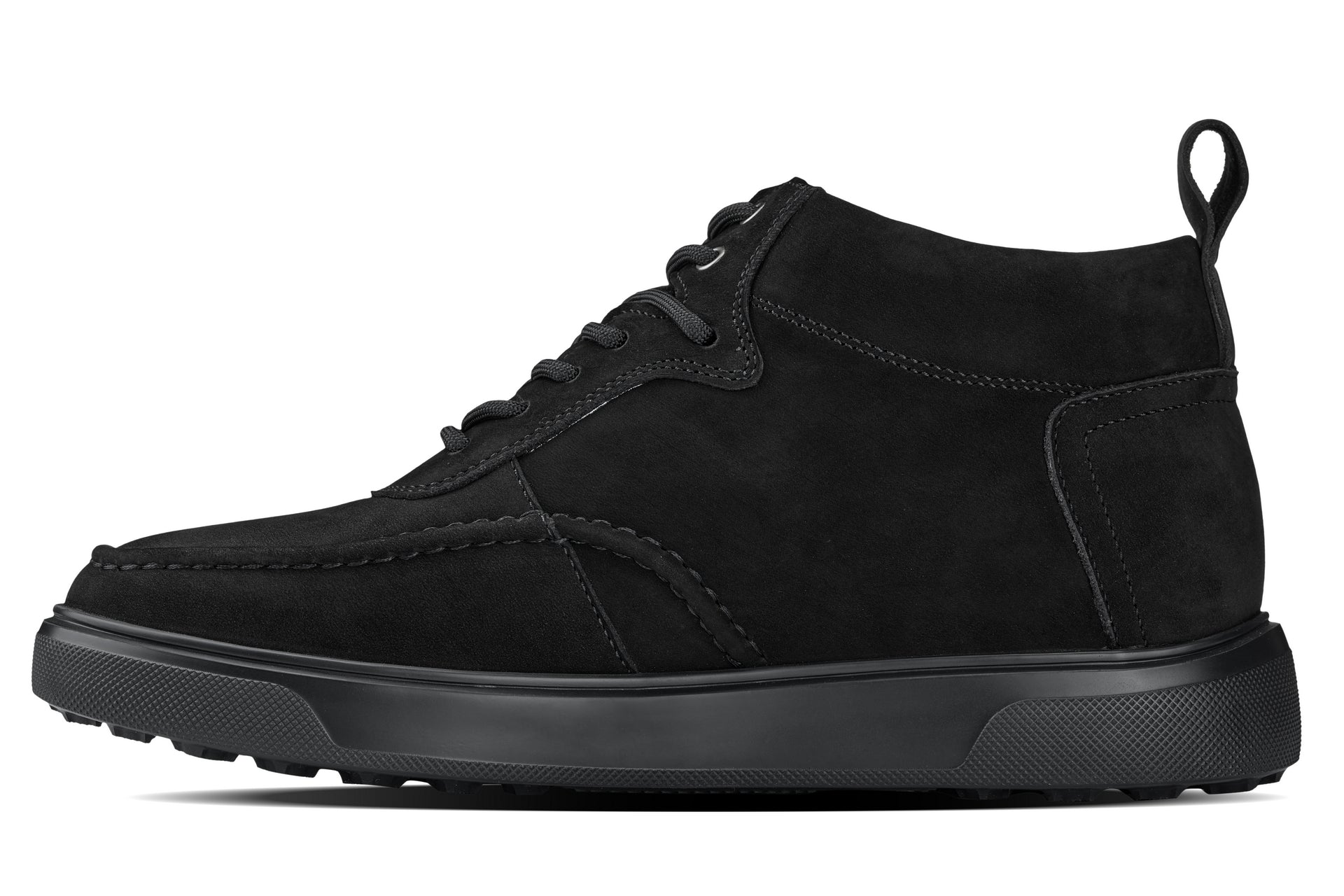 CALTO - Y7113 - 2.8 Inches Taller (Black) - Nubuck Suede Moc-Toe Sneak-Boots