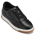 Men's Black & White Elevated Leather Sneakers Y7885