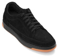 CALTO - Y7933 - 2.6 Inches Taller (Noir Suede/Black & Gum Sole) - Elevated Suede Sneakers
