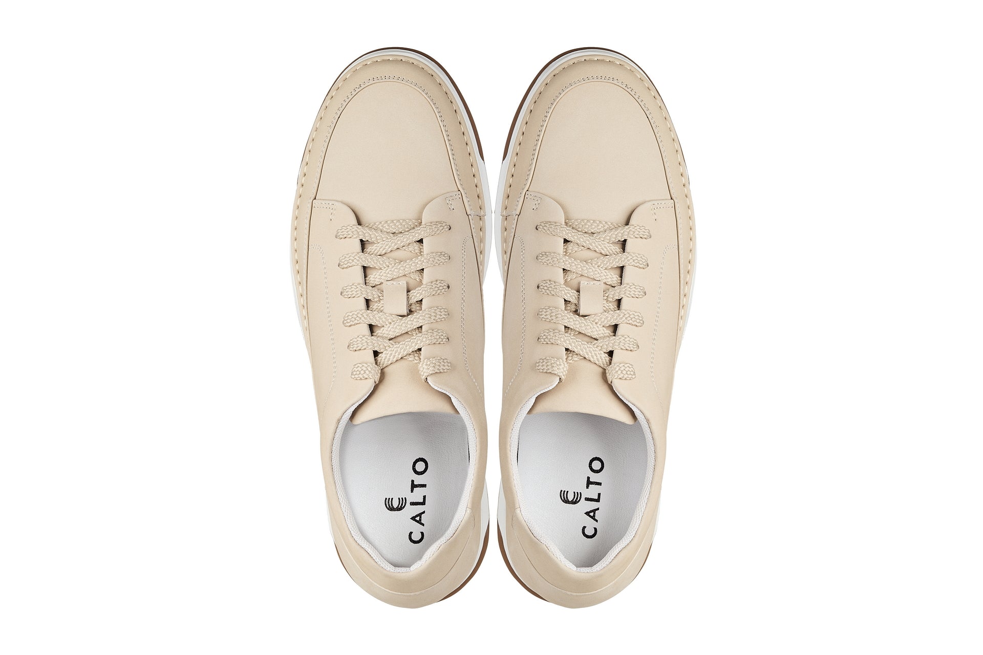 Men's Ivory White Suede Elevated Leather Sneakers Y7934