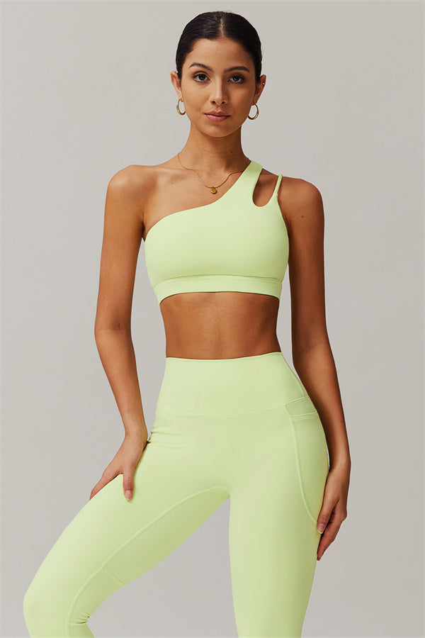 Blissful Rose One-Shoulder Sports Bra & Leggings Set