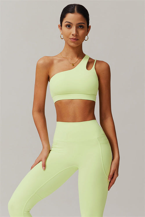 Blissful Rose One-Shoulder Sports Bra & Leggings Set