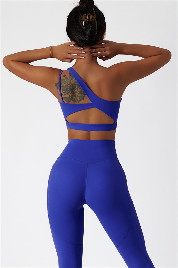 Blissful Rose One-Shoulder Sports Bra & Leggings Set