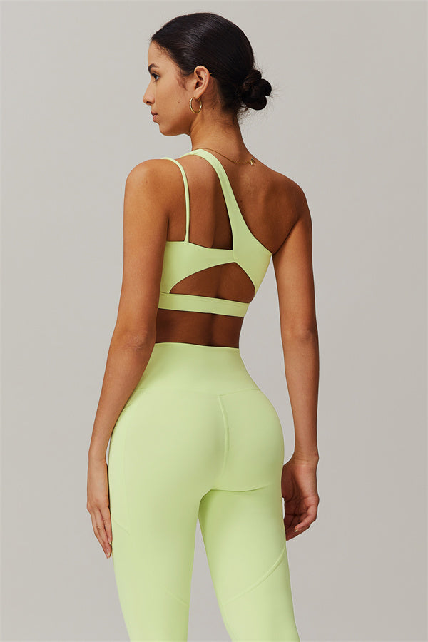 Blissful Rose One-Shoulder Sports Bra & Leggings Set