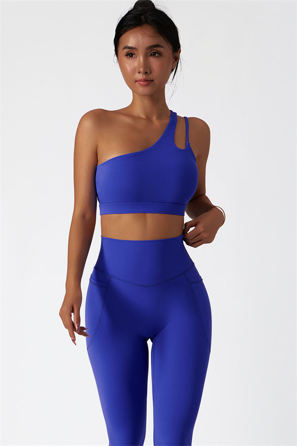Blissful Rose One-Shoulder Sports Bra & Leggings Set
