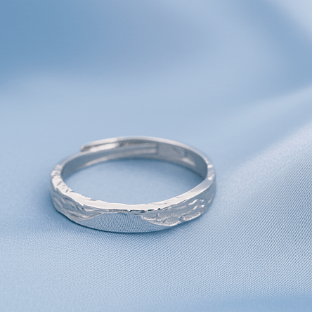 Adjustable 999 Sterling Silver Ring with Twisted Clear Zircon - Hypoallergenic Luxury Jewelry | Child & Teen Safe | Amtikiss Casuals