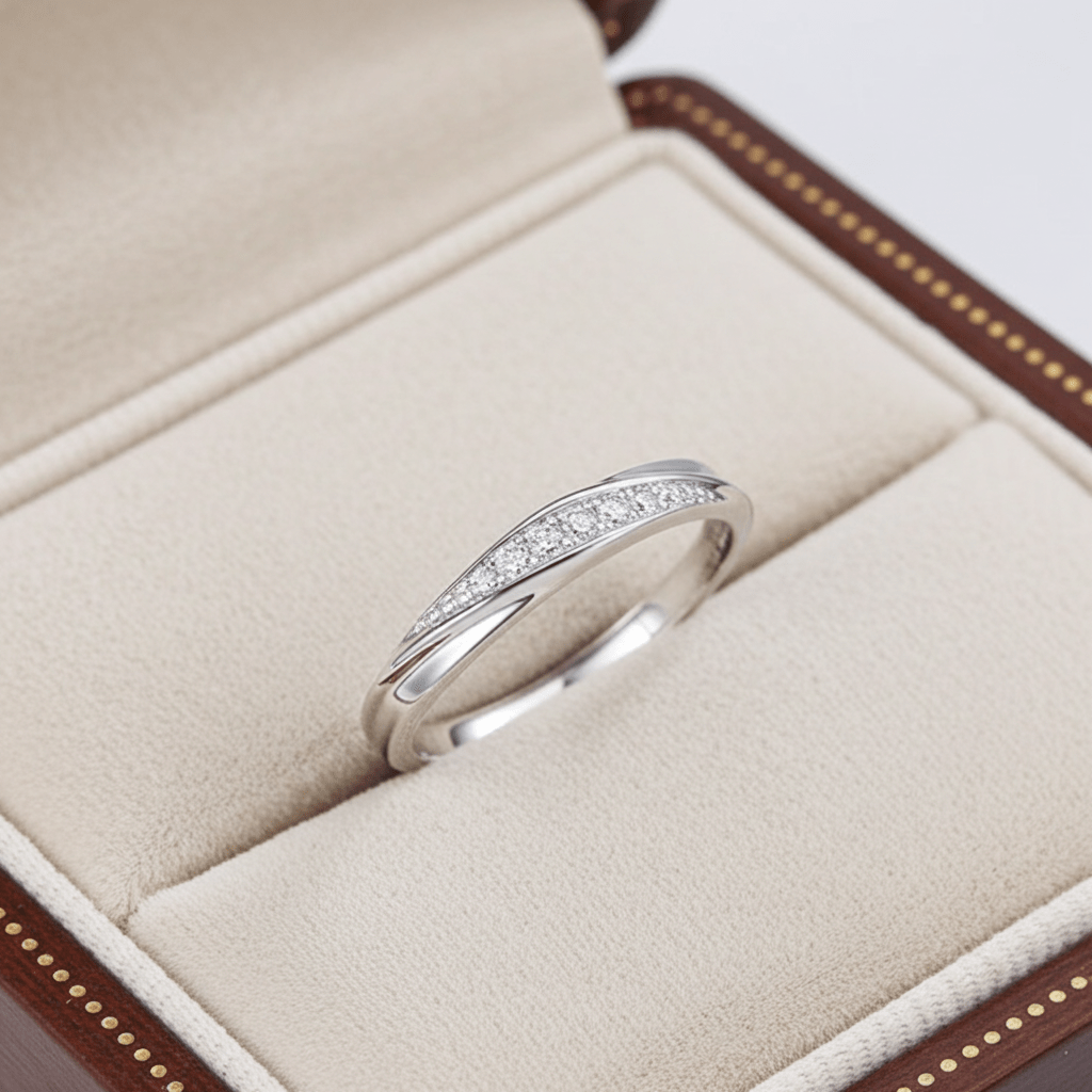 Adjustable 999 Sterling Silver Twisted Ring with Clear Zircon - Hypoallergenic Luxury Jewelry | Child & Teen Safe | Amtikiss Casuals