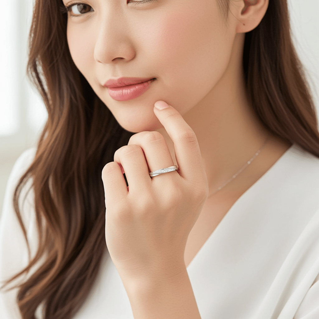 Adjustable 999 Sterling Silver Twisted Ring with Clear Zircon - Hypoallergenic Luxury Jewelry | Child & Teen Safe | Amtikiss Casuals