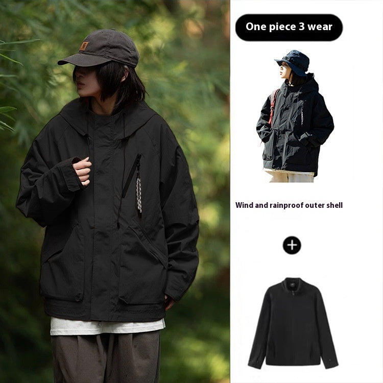 Spring Outdoor Jacket - Windproof & Waterproof Hooded Functional Jacket