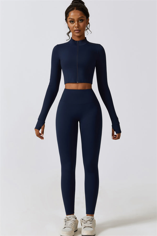 Juno Star Jacket Sports Bra Leggings 3-Piece Set