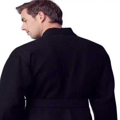 Waffle Spa Bathrobe for Men - Absorbent, Lightweight, with personalization available as an add-on.