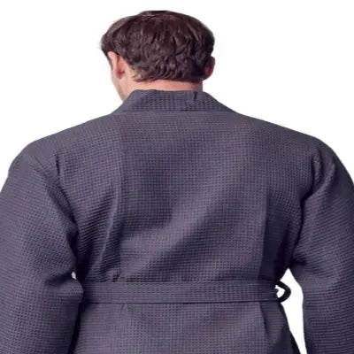 Waffle Spa Bathrobe for Men - Absorbent, Lightweight, with personalization available as an add-on.