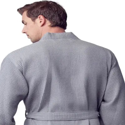 Waffle Spa Bathrobe for Men - Absorbent, Lightweight, with personalization available as an add-on.