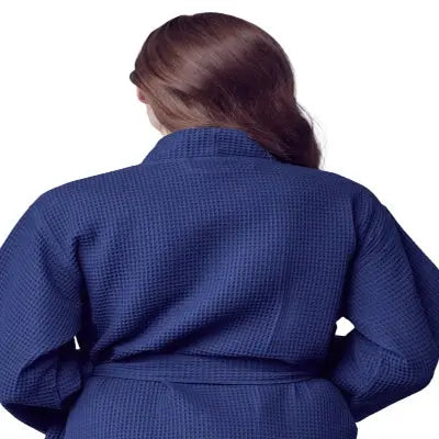 Knee-Length Waffle Robe for Women with Available Personalized Embroidery