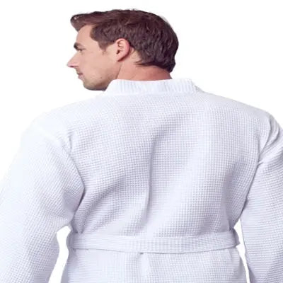 Waffle Spa Bathrobe for Men - Absorbent, Lightweight, with personalization available as an add-on.