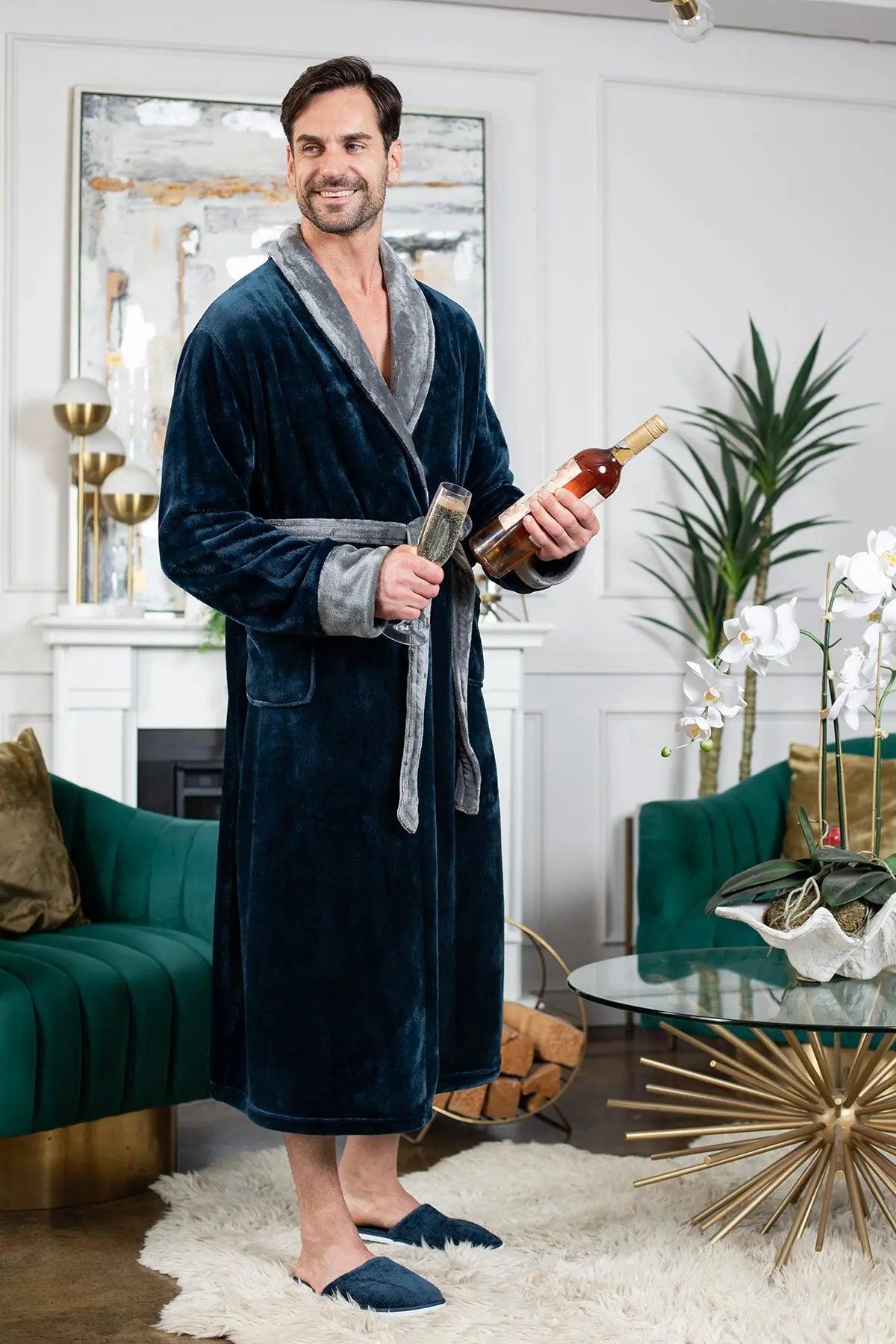 Cozy Men's Plush Robes – Built for Comfort, Designed to Last with available Personalization Add-on
