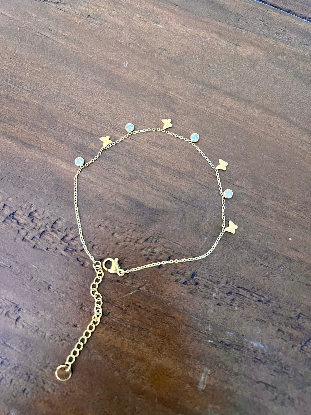 waterproof butterfly and pearl anklets