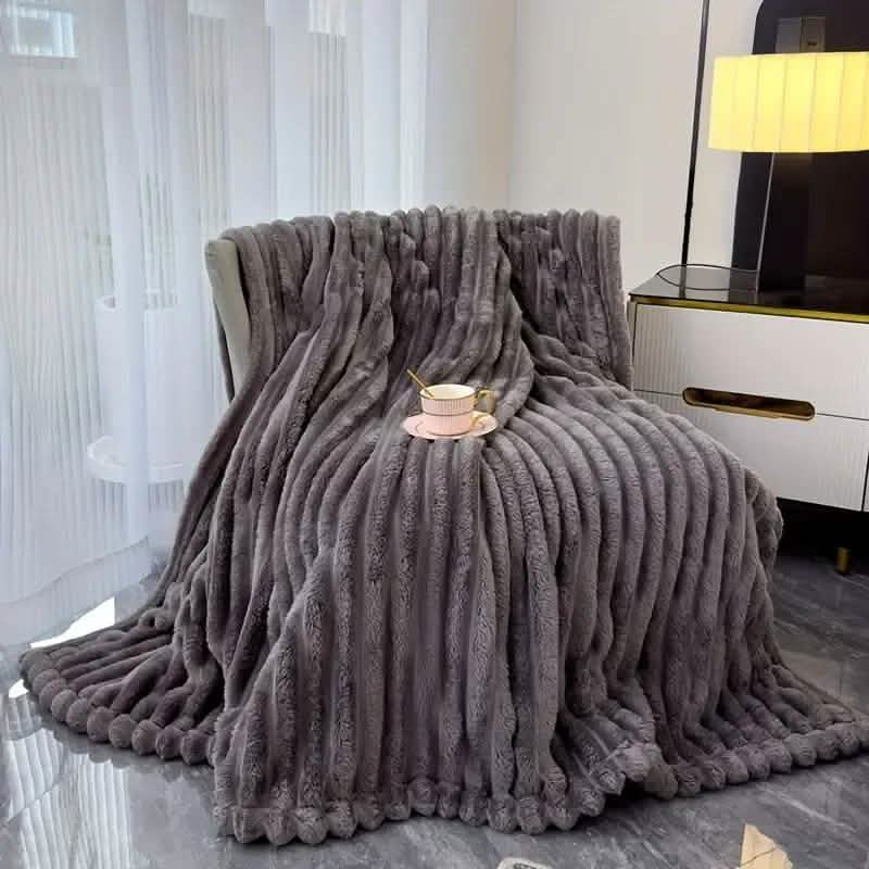 Ultra-Soft Double-Sided Fleece Blanket – Gray
