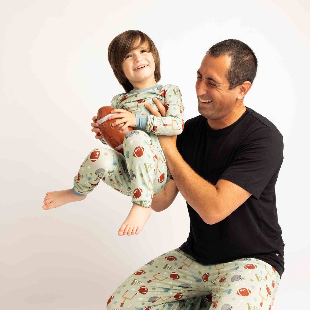 Football Game Day Boys Two-Piece Bamboo Kids Pajama Pants Set