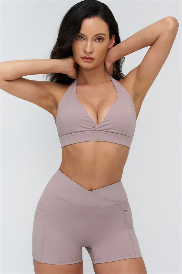 Sports Bra and Shorts 2-Piece Set – Seamless Sculpting